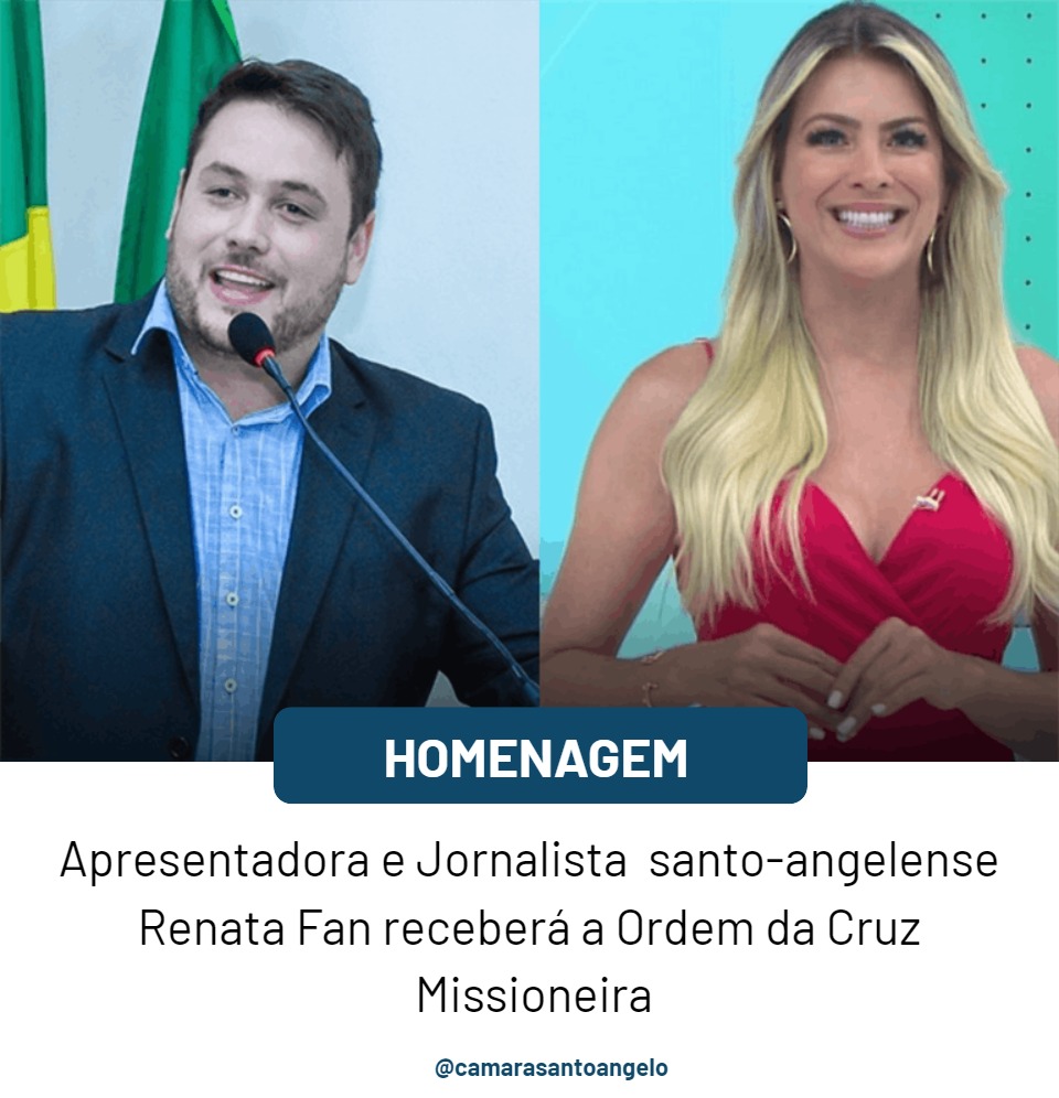 Apresentadora e Jornalista santo-angelense Renata Fan receberá a Ordem da Cruz Missioneira