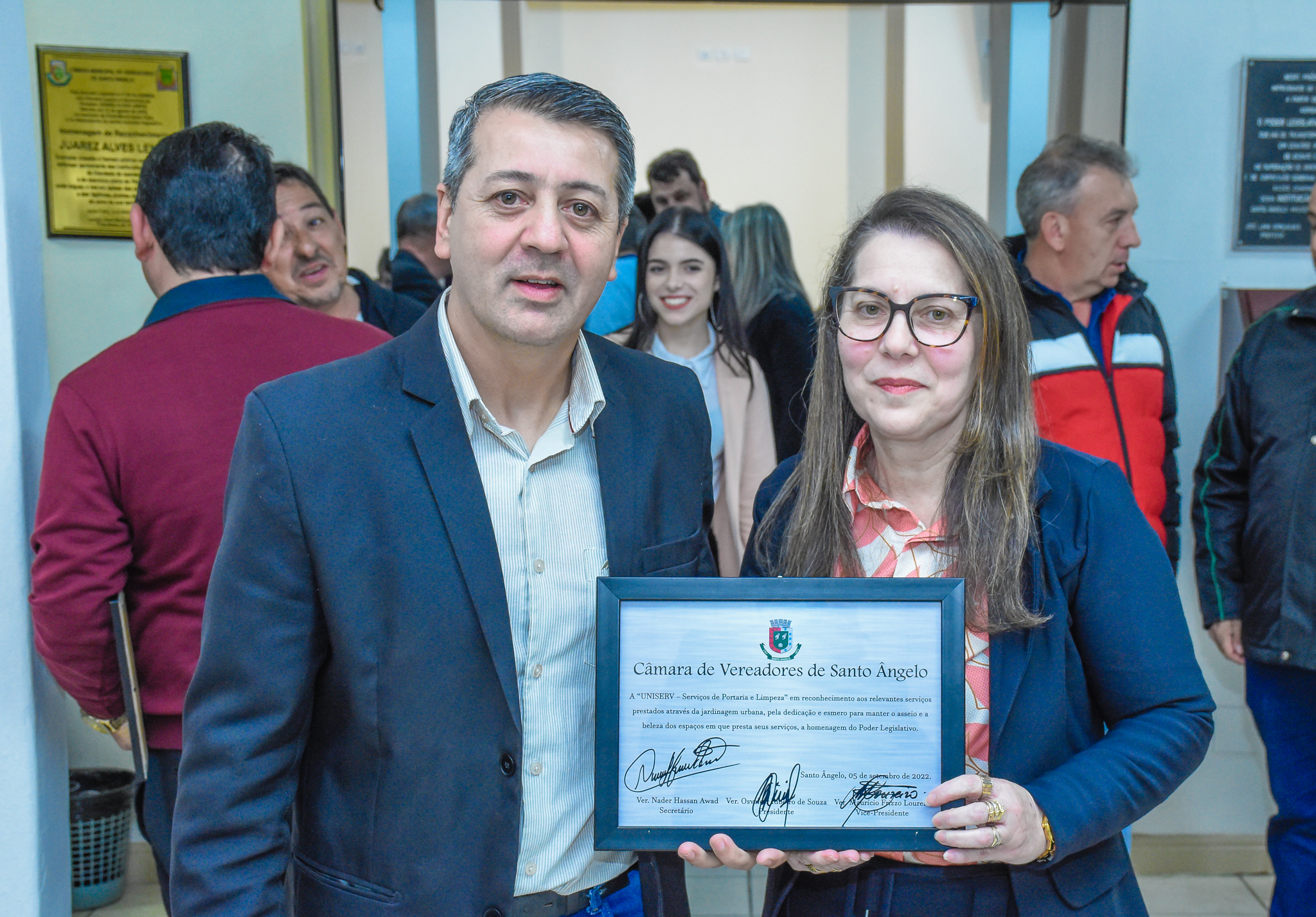 Câmara de Vereadores realiza homenagem à empresa Uniserv