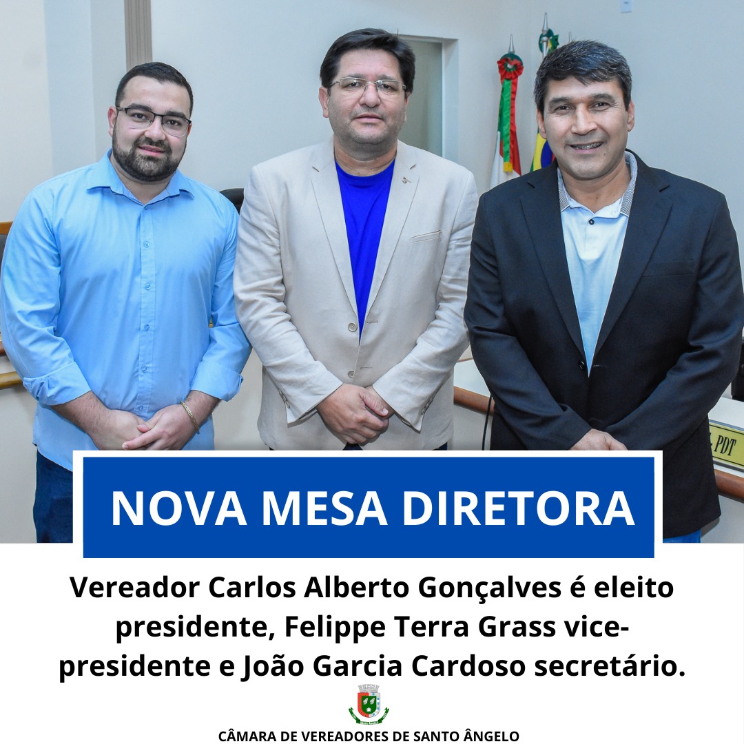 Câmara de Vereadores de Santo Ângelo define nova Mesa Diretora para o exercício de 2023