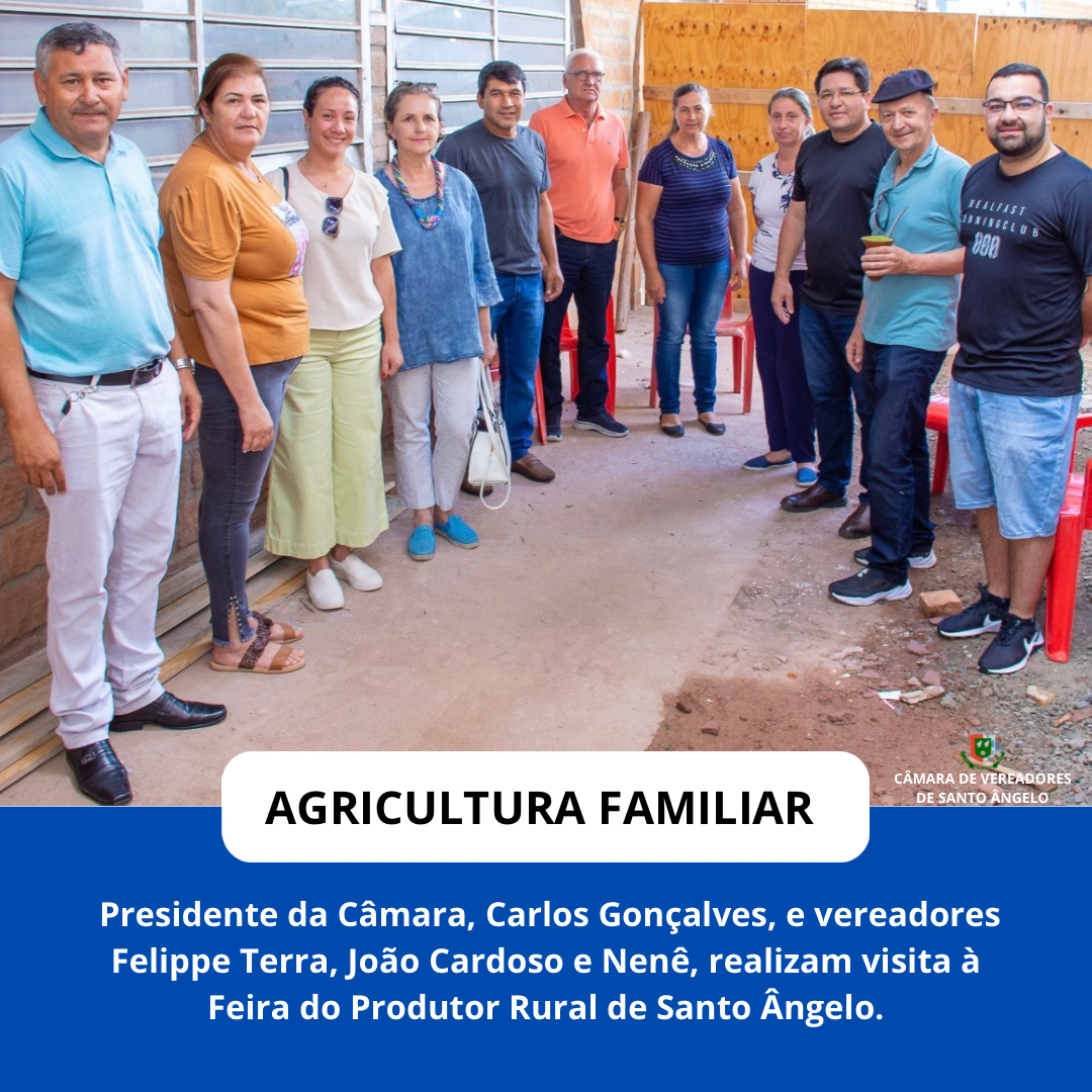 Presidente do Legislativo santo-angelense e demais vereadores visitam a Feira do Produtor Rural