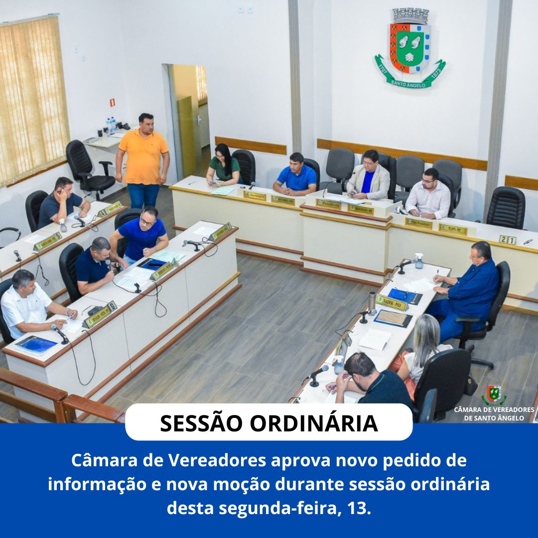 Aprovados moção e pedido de informação durante Sessão Ordinária no Legislativo
