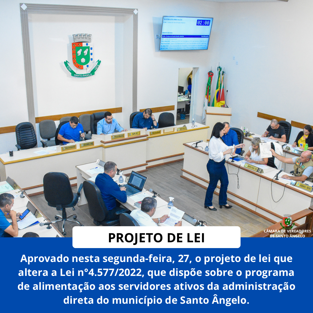 Aprovado projeto de lei que  dispõe sobre o programa de alimentação aos servidores municipais