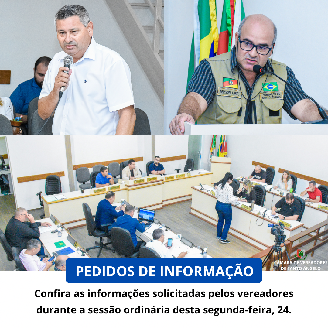 Confira as informações solicitadas pelos Vereadores durante a Sessão Ordinária da última segunda-feira