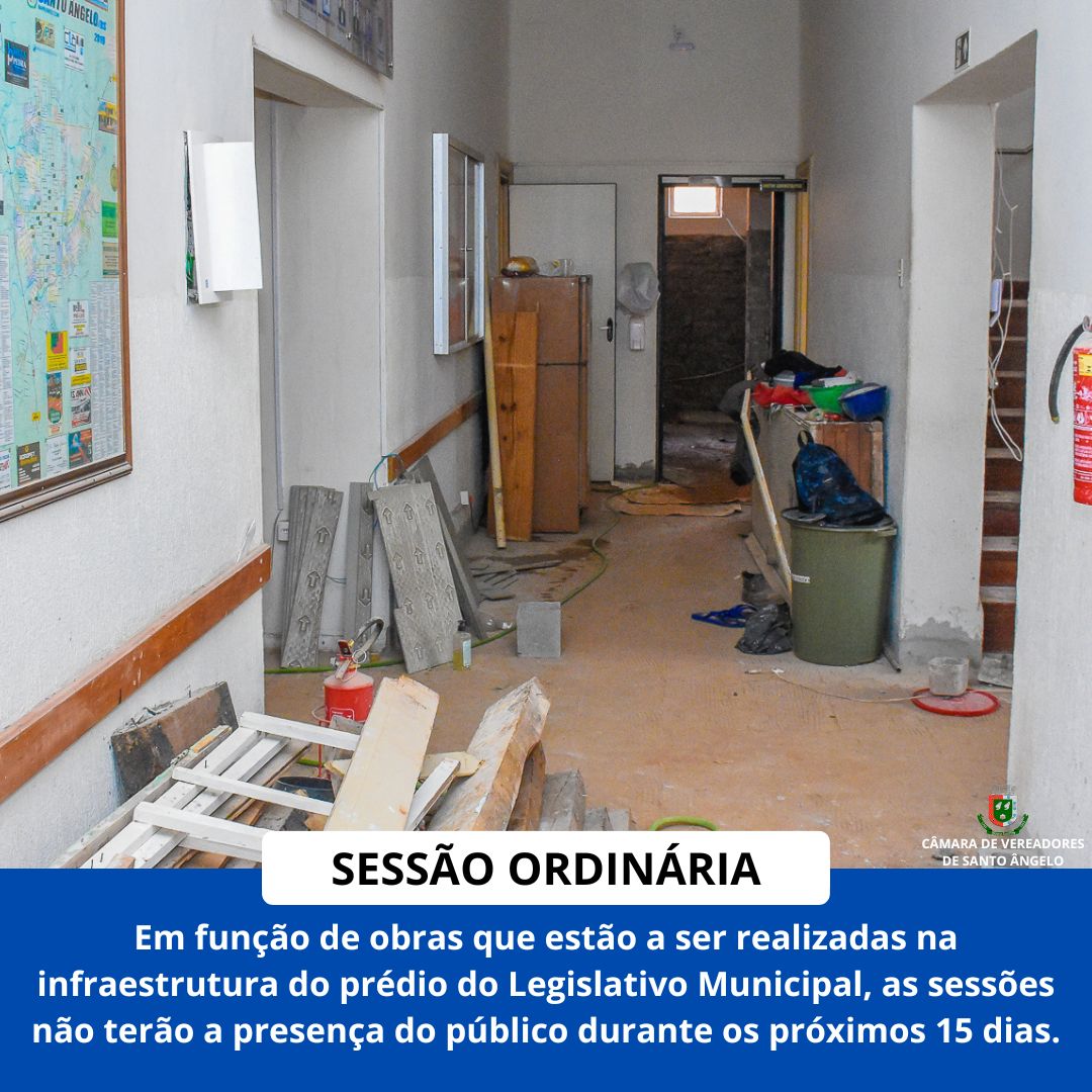 Sessões do Legislativo santo-angelense não terão a presença do público durante os próximos 15 dias