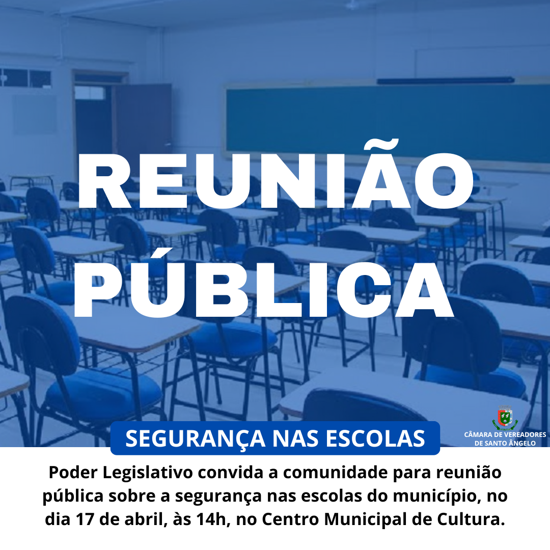 A Câmara de Vereadores de Santo Ângelo realizará reunião pública na próxima segunda-feira