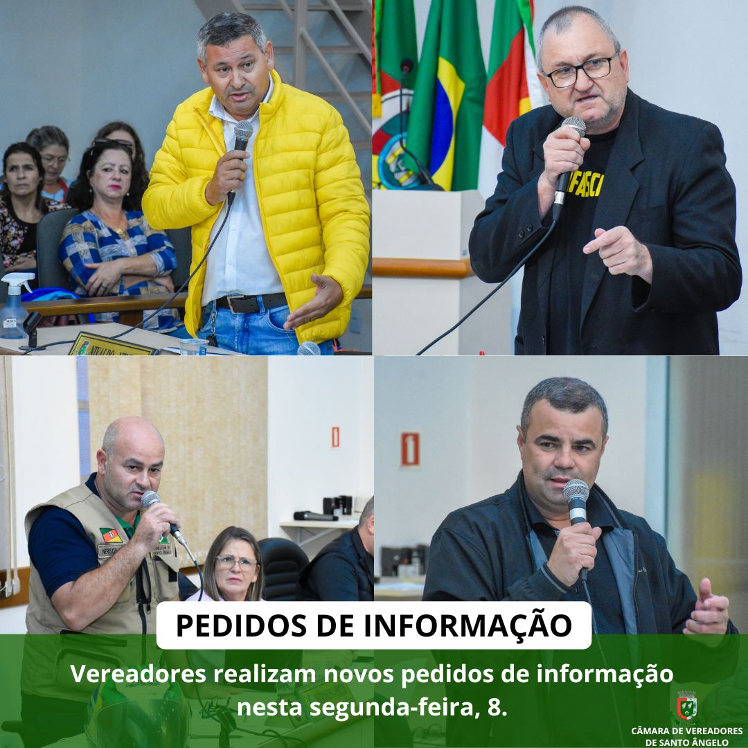 Confira os pedidos de informação desta semana durante Sessão Ordinária da última segunda-feira