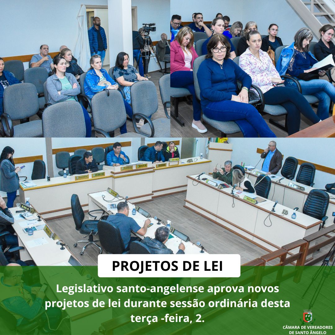 Confira os Projetos de Lei que estiveram em pauta nesta semana no Legislativo santo-angelense