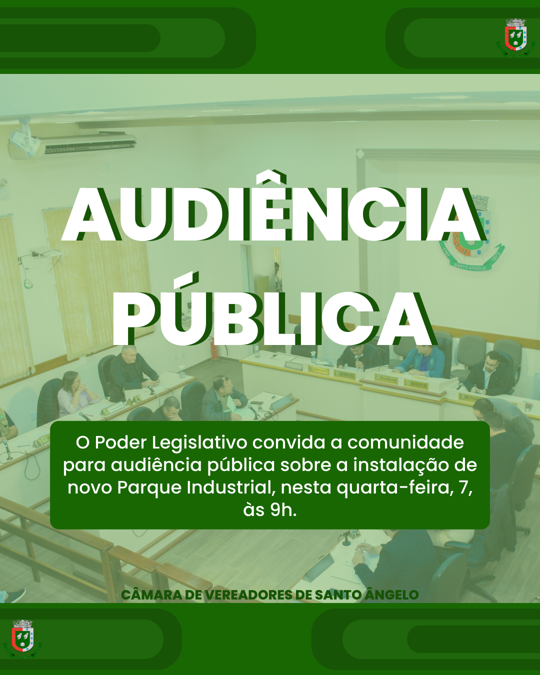 Câmara de Vereadores realizará audiência na próxima quarta-feira  para discutir a instalação de novo Parque Industrial no município