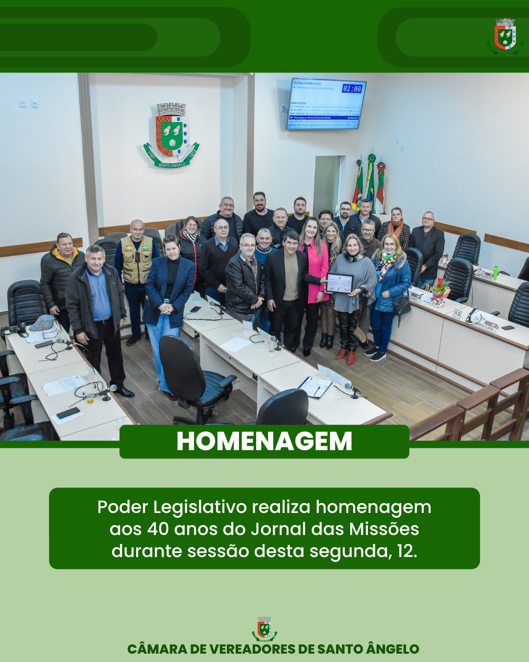 Legislativo realiza homenagem aos 40 anos do Jornal das Missões