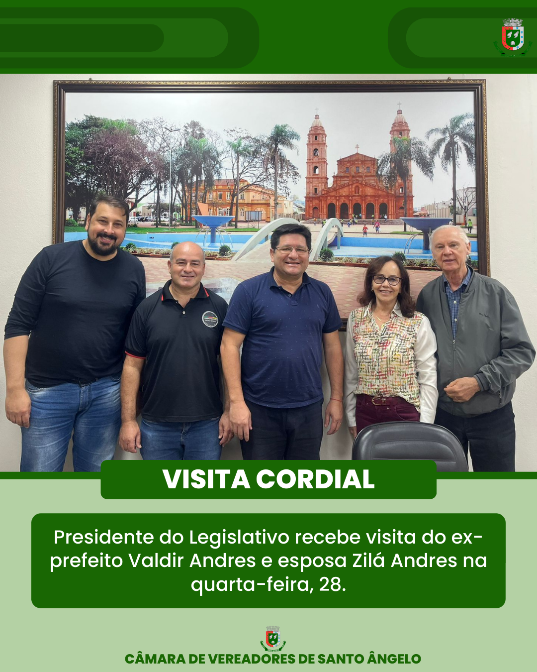 Presidente do Legislativo Carlos Gonçalves recebe visita de cortesia no Gabinete da Presidência 