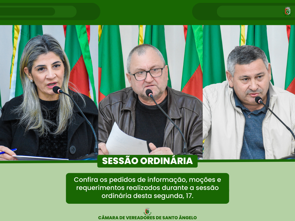 Confira as moções requerimentos e pedidos de informação que estiveram em pauta na última segunda-feira