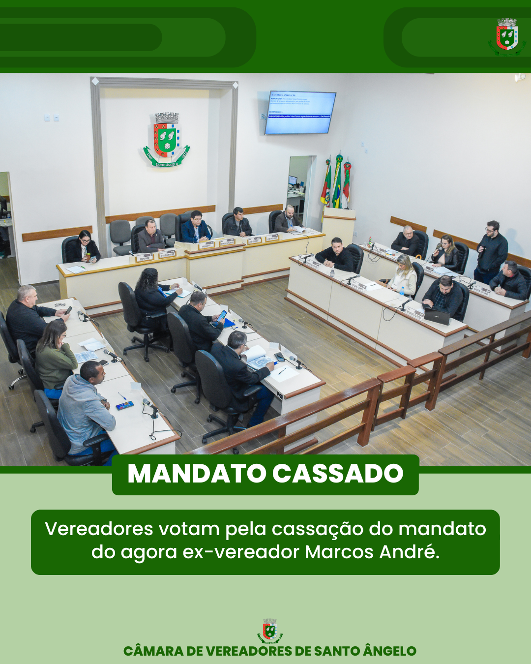 Por 14 votos favoráveis e um contrário Marcos André de Almeida tem mandato cassado