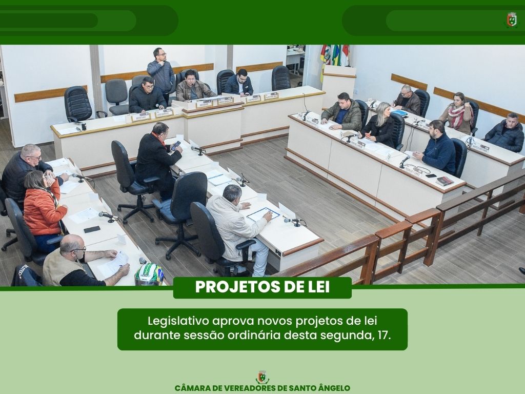 Confira os projetos de lei aprovados esta semana na Câmara de Vereadores