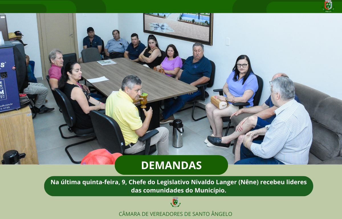 Lideranças das comunidades do interior do Município foram recebidas no Gabinete da Presidência do Legislativo