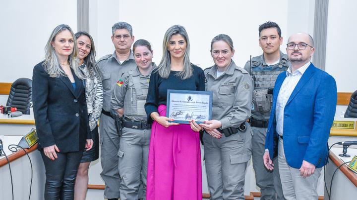 Patrulha Maria da Penha completa 7 anos de atua&ccedil;&atilde;o em Santo &Acirc;ngelo com homenagem do Legislativo